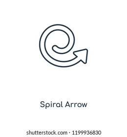 Spiral Arrow concept line icon. Linear Spiral Arrow concept outline symbol design. This simple element illustration can be used for web and mobile UI/UX.
