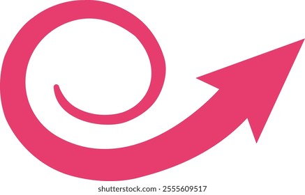 A spiral arrow is a decorative or symbolic arrow design that twists in a spiral shape, often representing movement, direction, or progress.