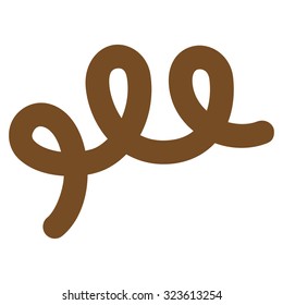 Spiral Bacillus vector icon. Style is flat symbol, brown color, rounded angles, white background.