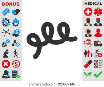 Spiral Bacillus vector icon. Style is bicolor flat symbol, blue and gray colors, rounded angles, white background.