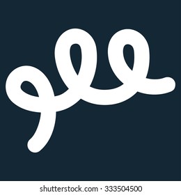 Spiral Bacillus vector icon. Style is flat symbol, white color, rounded angles, dark blue background.