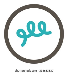 Spiral Bacillus vector icon. Style is bicolor flat rounded symbol, grey and cyan colors, rounded angles, white background.