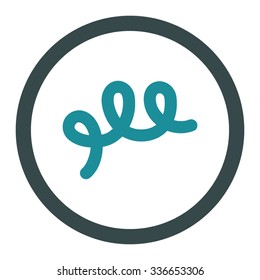Spiral Bacillus vector icon. Style is bicolor flat rounded symbol, soft blue colors, rounded angles, white background.