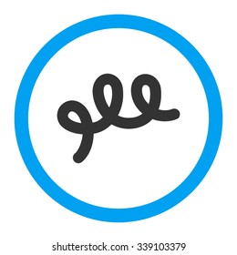 Spiral Bacillus vector icon. Style is bicolor flat rounded symbol, blue and gray colors, rounded angles, white background.