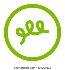 Spiral Bacillus vector icon. Style is flat rounded symbol, eco green color, rounded angles, white background.