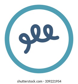 Spiral Bacillus vector icon. Style is bicolor flat rounded symbol, cyan and blue colors, rounded angles, white background.