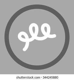 Spiral Bacillus vector icon. Style is bicolor flat rounded symbol, dark gray and white colors, rounded angles, silver background.