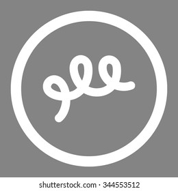 Spiral Bacillus vector icon. Style is flat rounded symbol, white color, rounded angles, gray background.