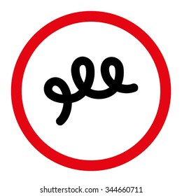 Spiral Bacillus vector icon. Style is bicolor flat rounded symbol, intensive red and black colors, rounded angles, white background.