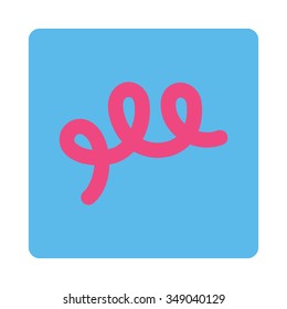Spiral Bacillus vector icon. Style is flat rounded square button, pink and blue colors, white background.