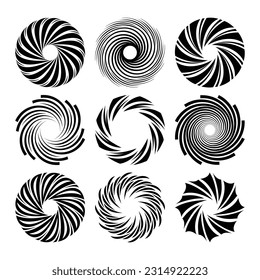 Spirale. Spiralhintergrund. spiralförmiger Hintergrund. Kreishintergrund. Vektorgrafik. radiale hypnotische Spiralen. dynamischer abstrakter Hintergrund. Spiralwellenrhythmuslinie. Spiralen überlagern. Konzept.