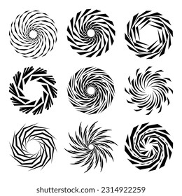 Spirale. Spiralhintergrund. spiralförmiger Hintergrund. Kreishintergrund. Vektorgrafik. radiale hypnotische Spiralen. dynamischer abstrakter Hintergrund. Spiralwellenrhythmuslinie. Spiralen überlagern. Konzept.