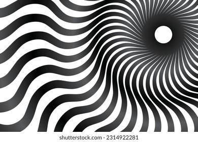 espiral. fondo en espiral. fondo de círculo espiral. fondo de círculo. ilustración vectorial. espirales hipnóticas radiales. fondo abstracto dinámico. Línea de ritmo de ola espiral. las espirales se superponen. concepto.
