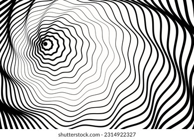 Spirale. Spiralhintergrund. spiralförmiger Hintergrund. Kreishintergrund. Vektorgrafik. radiale hypnotische Spiralen. dynamischer abstrakter Hintergrund. Spiralwellenrhythmuslinie. Spiralen überlagern. Konzept.