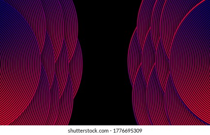 spiral background, overlapping blue and pink circle background, futuristic and modern banner.