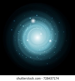 Spiralhintergrund. Weltraumkonzept. Abstrakte Vektorgrafik