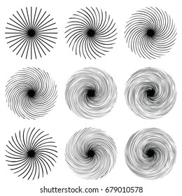 Spiral background. Sun vector illustration. Circular, radiating abstract shape pattern. Geometric design element series.