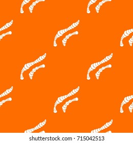 Spiral bacteria pattern repeat seamless in orange color for any design. Vector geometric illustration