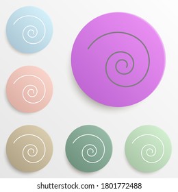 conjunto de colores de insignia de espiral. Glifo simple, vector plano de iconos web para ui y ux, sitio web o aplicación móvil