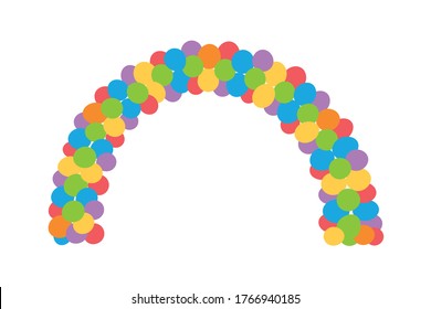 Spiral Balloon, Balloon Arc Party Decoration, Grand Opening Balloons, Party Celebration Balloons Icon Vector Illustration Background