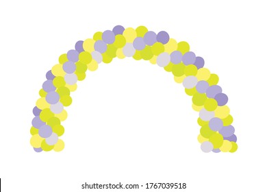 Spiral Balloon, Balloon Arc Party Decoration, Grand Opening Balloons, Party Celebration Balloons Icon Vector Illustration Background