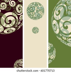 Spiral balls bookmarks in green