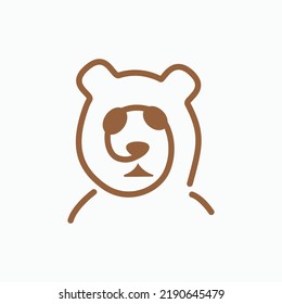 
spiral bear logo looks simple, clean, artistic, modern, organic, cute, adorable.