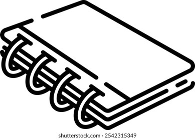 Spiral binded notebook outline icon