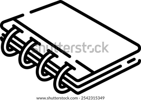 Spiral binded notebook outline icon