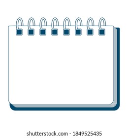 Spiral binding notebook illustration. Empty blank.