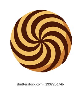 Spiral biscuit icon. Flat illustration of spiral biscuit vector icon for web design