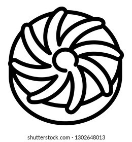 Spiral biscuit icon. Outline spiral biscuit vector icon for web design isolated on white background