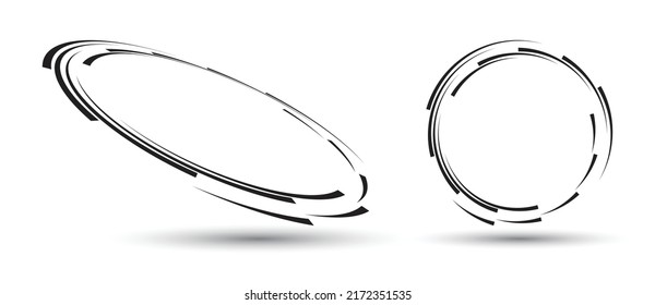 Spiral with black lines as dynamic abstract vector background or logo or icon. Abstract background with lines in circle. Artistic illustration with perspective on white background.