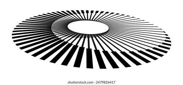 Spiral with black lines as dynamic abstract vector background or logo or icon. Abstract background with lines in spiral. Artistic illustration with perspective on white background.