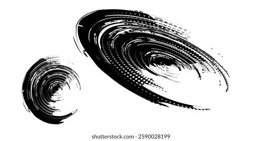 Spiral with black lines as dynamic abstract vector background or logo or icon. Abstract background with lines in circle. Artistic illustration with perspective on white background.