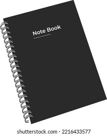 Arte vectorial de bloc de notas negro espiral
