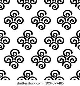 Spiral black on a white background.Seamless pattern.An abstract texture. For backgrounds ,fabric, Wallpaper.
