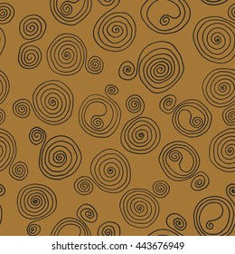 spiral black ornate ornament hand drawing doodle seamless background