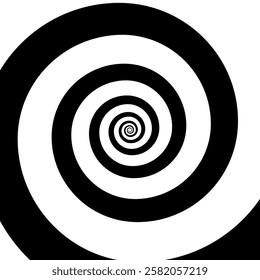 Spiral black and white background. Vector illustration.