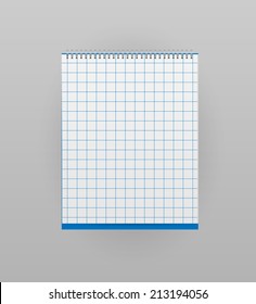 Spiral blank notebook isolated on white background, vector illustration