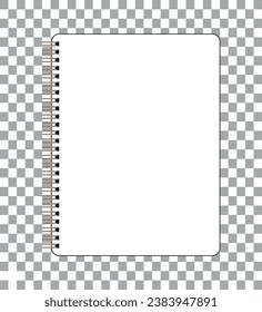 Spiral blank open notebook, closed white open book vector.
