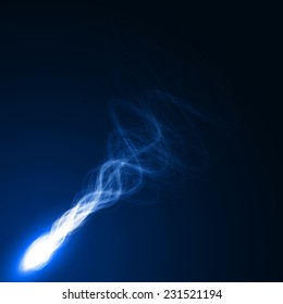 spiral blue comet abstract vector