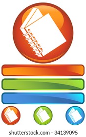 spiral bound book icon orange round