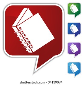 Spiral Bound Book Icon Speech Bubble