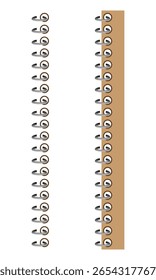 Spiral Bound Notebook Binding Pattern Border Detail, Vector Illustration, Easy to Use and change Color.