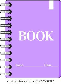 Spiral Bound Notebook is purple vector 