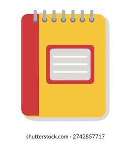 Spiral bound notebook with red spine and blank white note page