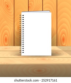 Spiral bound notepad. Vector template. Easy to place your image on the cover.