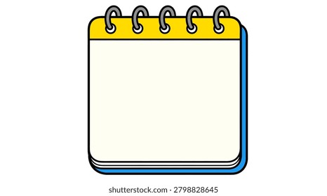 Spiral bound notepad with yellow top