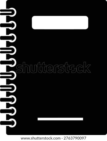 Spiral Bound Pad of Paper Notebook Glyph Stationery Icon